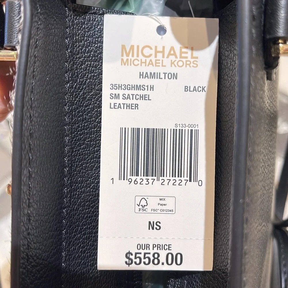 Michael Kors
Hamilton Small Satchel Leather
Color: Black Multi 
NWT 
L - Picture 13 of 16